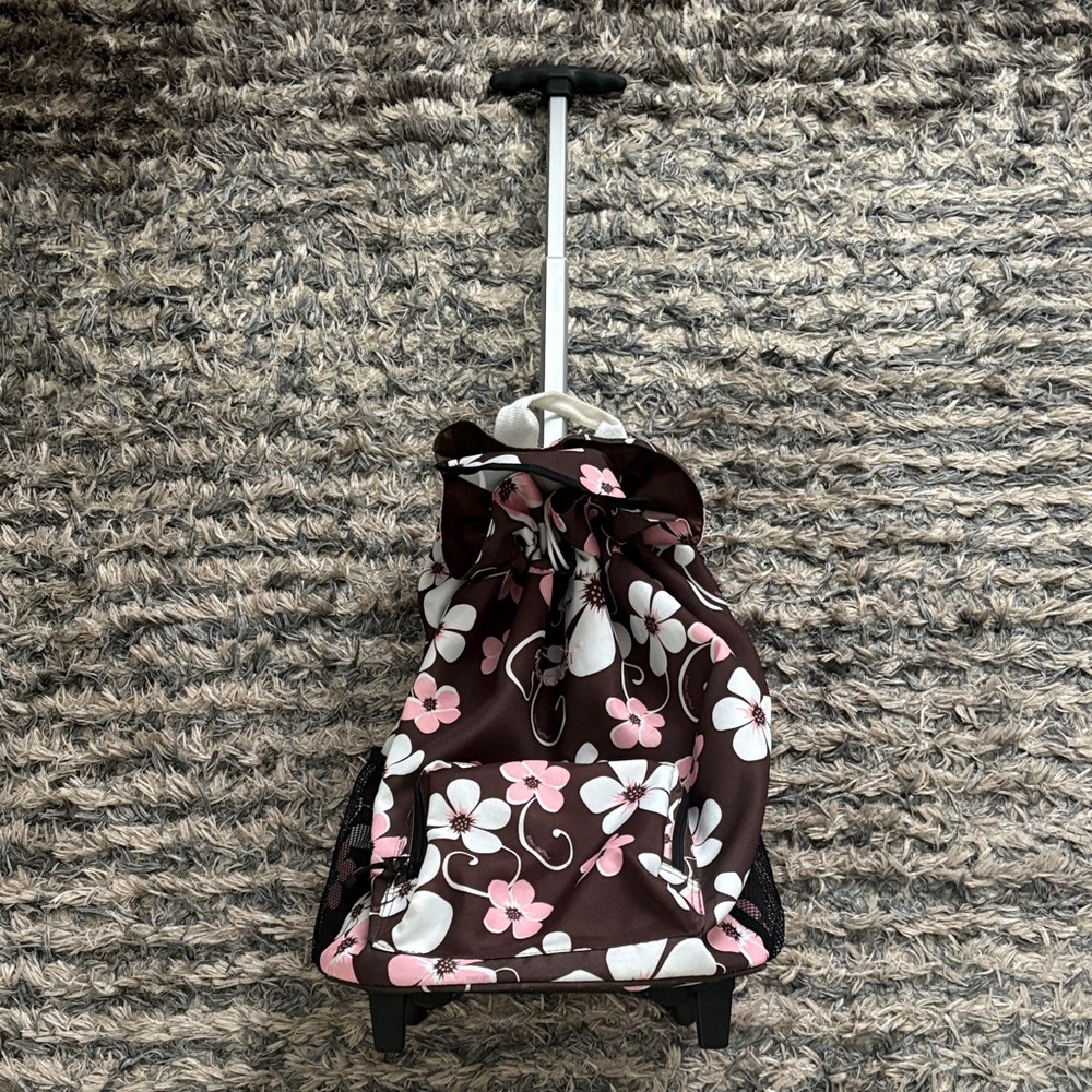 Pacific Coast Large Floral Rolling Versatile Bag Style on Wheels
